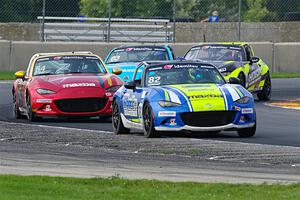 Woody Heimann's, Heather Hadley's, John Hansen's and Bailey Cruse's Mazda MX-5 Cups