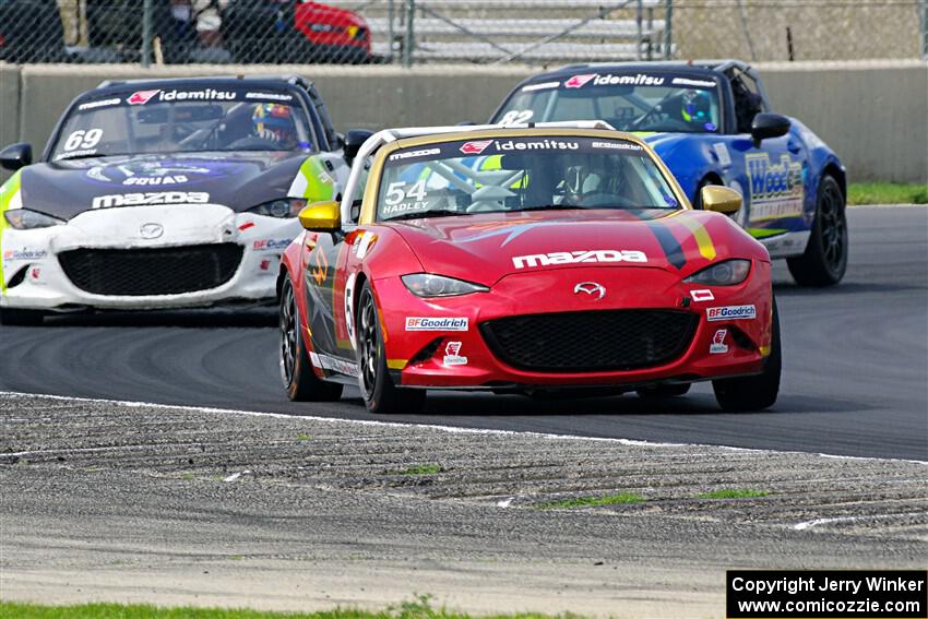 Heather Hadley's, Anthony McIntosh's and Woody Heimann's Mazda MX-5 Cups