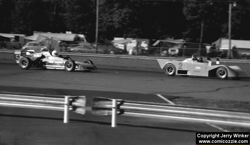 David Harris's Tiga SC80 Sports 2000 leads Tod Tuttle's Crossle 34F Formula Continental out of turn 10.