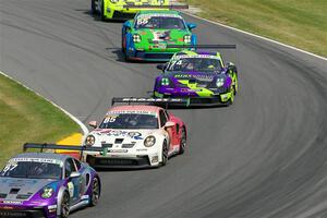 John Goetz's, Jake Pedersen's, Kenton King's and Matt Halcome's Porsche GT3 Cups