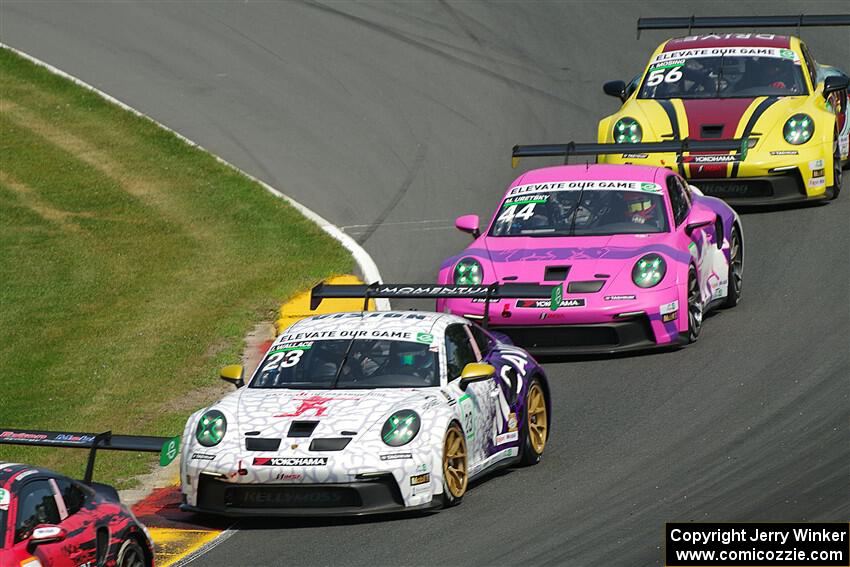 Jordan Wallace's, Moisey Uretsky's and Jeff Mosing's Porsche GT3 Cups