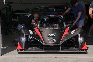 Zac Moseley's Revolution 500 Evo in the paddock garage.