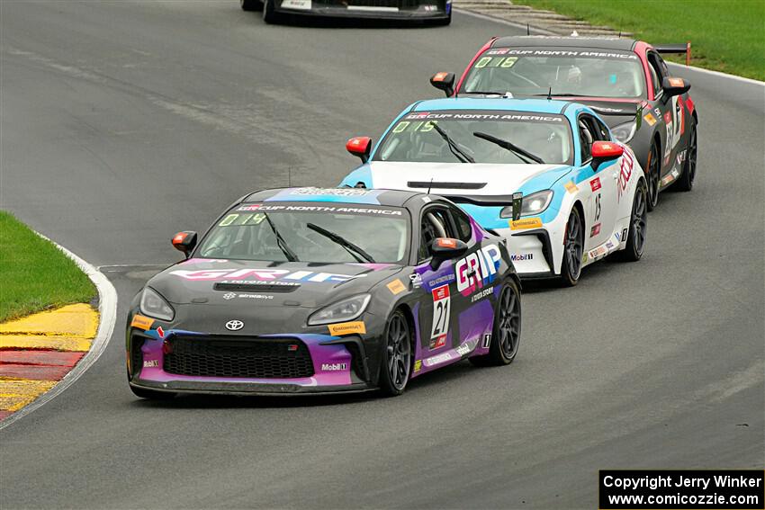 Ford Koch's, Bennett Muldoon's and Kazuhisa Urabe's Toyota GR86s