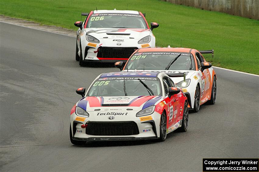 Spike Kohlbecker's, Westin Workman's and Yuki Sano's Toyota GR86s