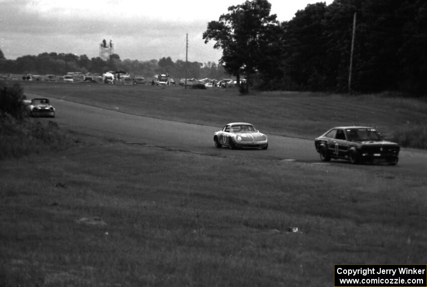 Ed Ploughman's GT-4 Datsun 1200 leads Bob Youngdahl's F Prod. Renault Alpine A-110 and Don Haaversen's D Prod. Datsun 2000