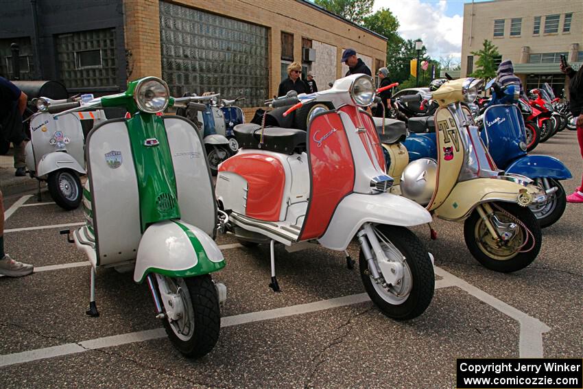 A variety of old Italian scooters at the show.