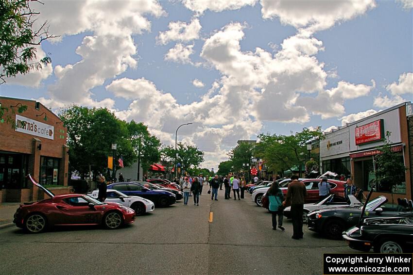 An overall view of West Broadway in Robbinsdale during the Wheels of Italy Car Show.