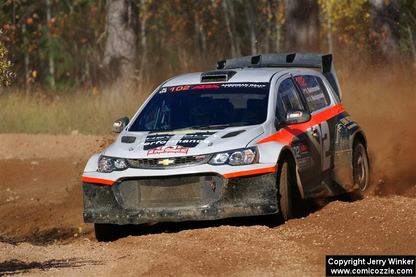Arek Bialobrzeski / Aris Mantopoulos Chevy Sonic LS on SS12, Two Mile Creek II.