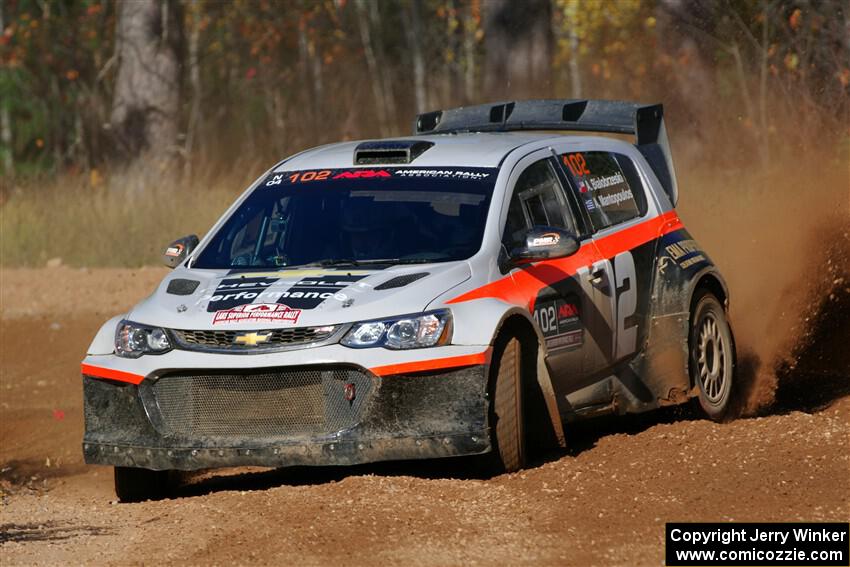 Arek Bialobrzeski / Aris Mantopoulos Chevy Sonic LS on SS12, Two Mile Creek II.
