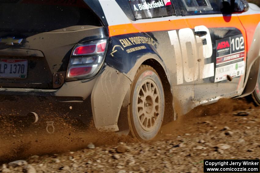 Arek Bialobrzeski / Aris Mantopoulos Chevy Sonic LS on SS12, Two Mile Creek II.