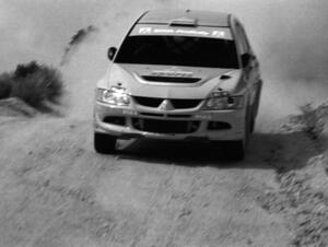 David Higgins / Daniel Barritt Mitsubishi Lancer Evo 8 on the practice stage