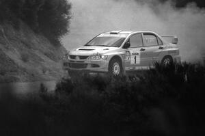 David Higgins / Daniel Barritt Mitsubishi Lancer Evo 8 on the practice stage