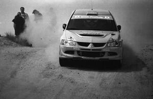 David Higgins / Daniel Barritt Mitsubishi Lancer Evo 8 on the practice stage