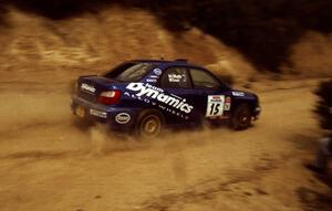 Jonny Milner / Duncan McMath Subaru WRX on the practice stage