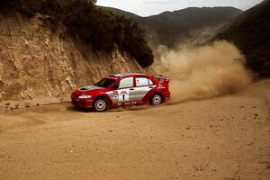 David Higgins / Daniel Barritt Mitsubishi Lancer Evo 8 on the practice stage