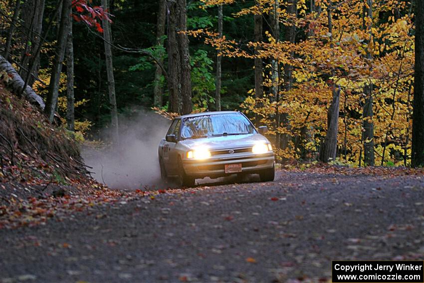 The '0' car, a Subaru Legacy, on SS15, Mount Marquette.