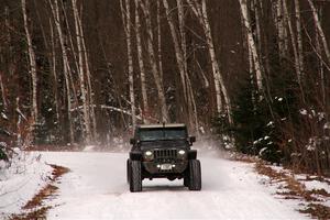 A Jeep Wrangler sweeps SS1, Nemadji Trail East I.