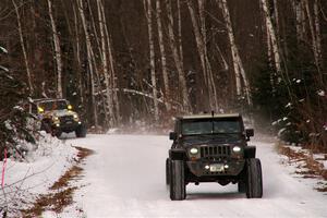 A Jeep Wrangler sweeps SS1, Nemadji Trail East I.