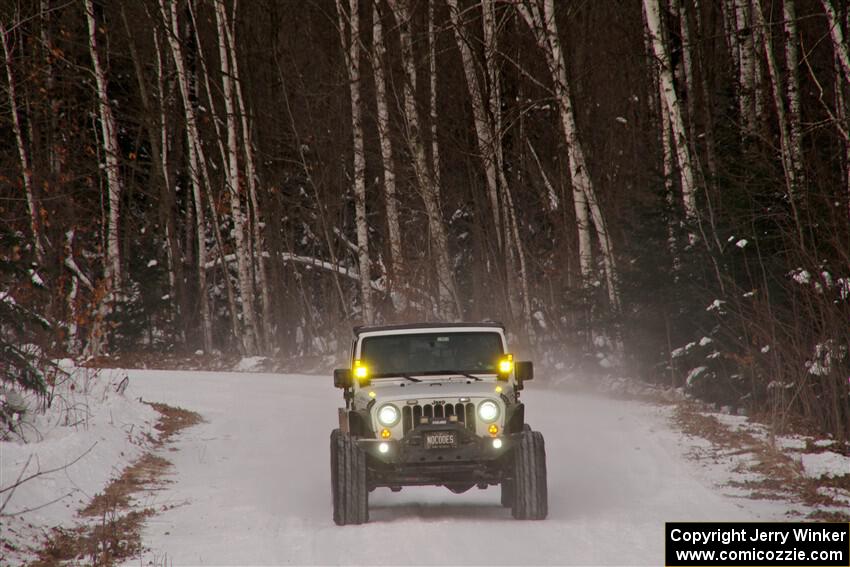 A Jeep Wrangler sweeps SS1, Nemadji Trail East I.