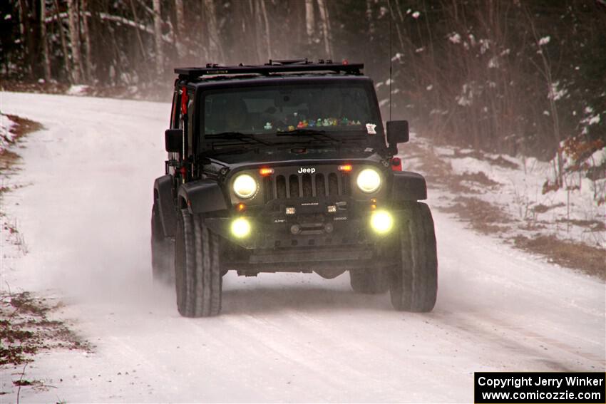 A Jeep Wrangler sweeps SS1, Nemadji Trail East I.
