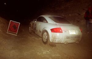 The Eric MaCaire / Urmas Kask Audi TT leaves the start of SS6.