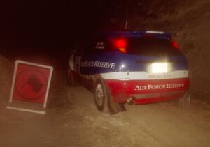 The Tim O'Neil / Alex Gelsomino Ford Focus leaves the start of SS6.