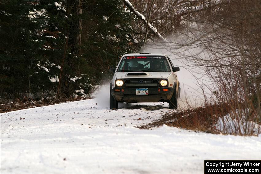Josh Nykanen / Charlotte Himes VW GTI on SS2, Nemadji Trail West I.