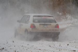 Josh Nykanen / Charlotte Himes VW GTI loops it and stalls briefly on SS2, Nemadji Trail West I.