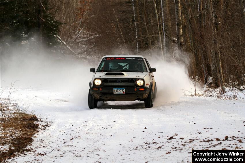 Josh Nykanen / Charlotte Himes VW GTI on SS2, Nemadji Trail West I.