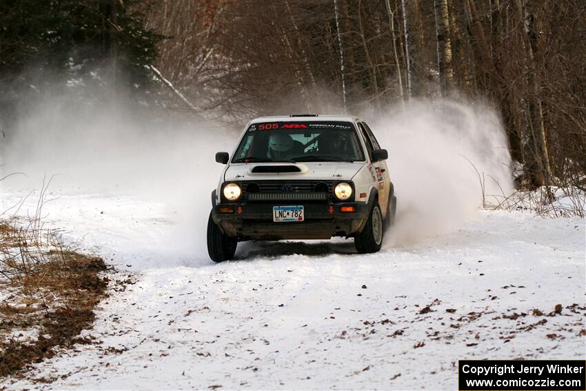 Josh Nykanen / Charlotte Himes VW GTI on SS2, Nemadji Trail West I.