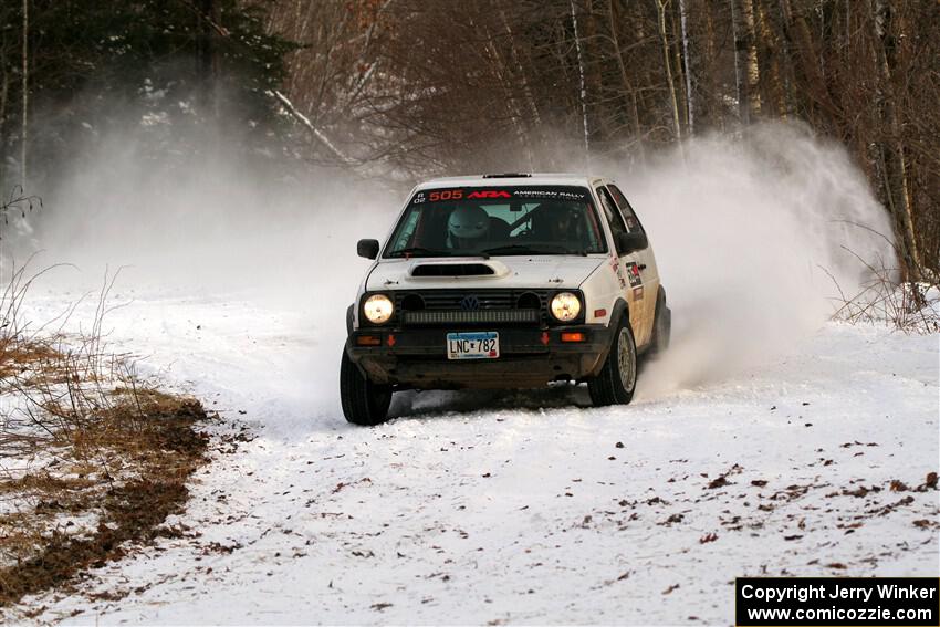 Josh Nykanen / Charlotte Himes VW GTI on SS2, Nemadji Trail West I.
