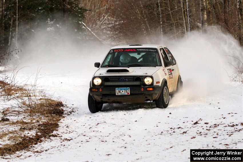 Josh Nykanen / Charlotte Himes VW GTI on SS2, Nemadji Trail West I.