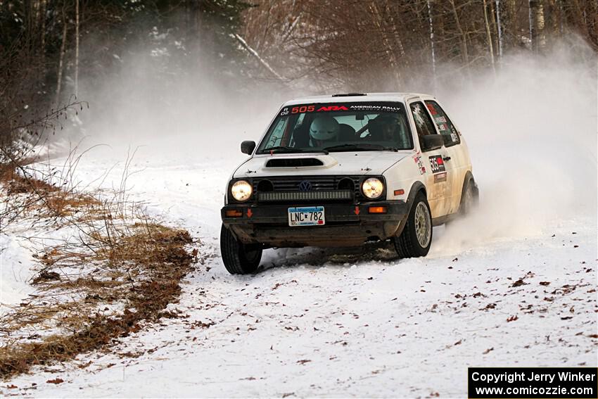 Josh Nykanen / Charlotte Himes VW GTI on SS2, Nemadji Trail West I.
