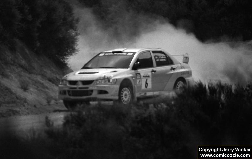 Lauchlin O'Sullivan / Christian Edstrom Mitsubishi Lancer Evo 8 on the practice stage