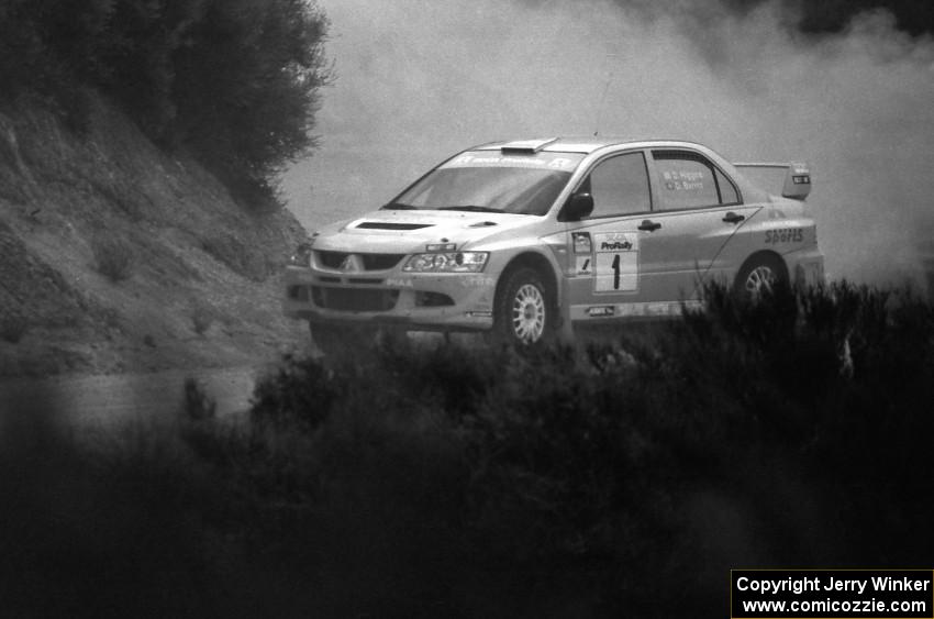 David Higgins / Daniel Barritt Mitsubishi Lancer Evo 8 on the practice stage