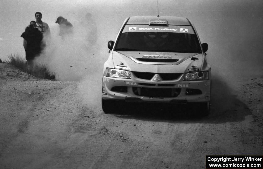 David Higgins / Daniel Barritt Mitsubishi Lancer Evo 8 on the practice stage