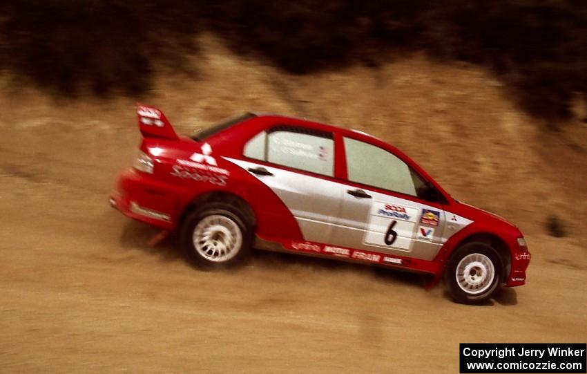 Lauchlin O'Sullivan / Christian Edstrom Mitsubishi Lancer Evo 8 on the practice stage