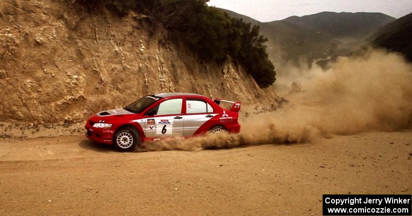 Lauchlin O'Sullivan / Christian Edstrom Mitsubishi Lancer Evo 8 on the practice stage