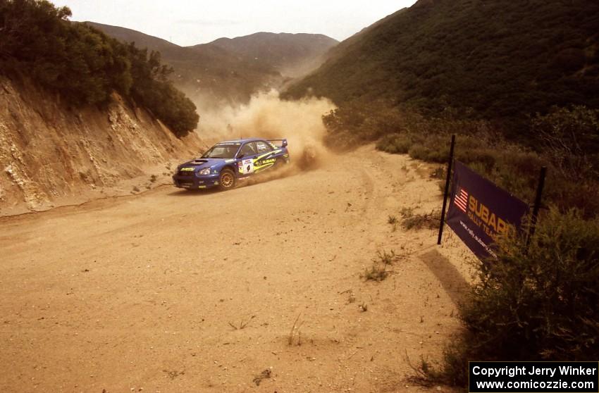 Mark Lovell / Steve Turvey Subaru WRX STi on the practice stage