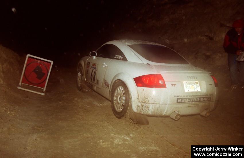 The Eric MaCaire / Urmas Kask Audi TT leaves the start of SS6.