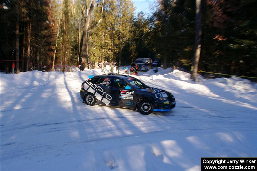 Nick Woodman / Ryan Scott Subaru Impreza WRX STi spins on SS15, Agren-Hunters II.