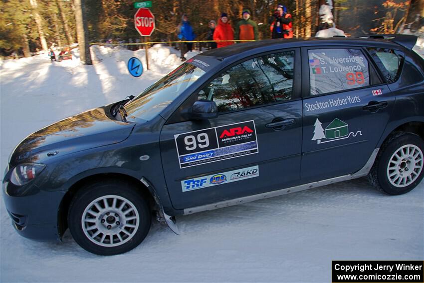 Sandy Liversidge / Tiago Lourenco Mazda Speed 3 on SS15, Agren-Hunters II.