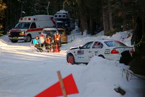 Steve Rowlands / Tessa Jordan BMW 330i recovers after spinning on SS15, Agren-Hunters II.