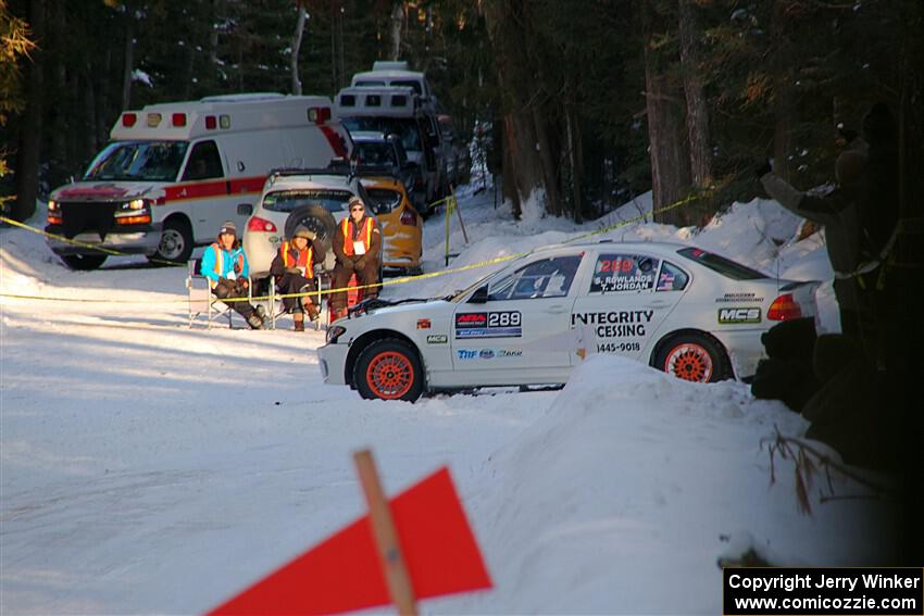 Steve Rowlands / Tessa Jordan BMW 330i recovers after spinning on SS15, Agren-Hunters II.