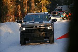 A Chevy Silverado pickup sweeps SS15, Agren-Hunters II.