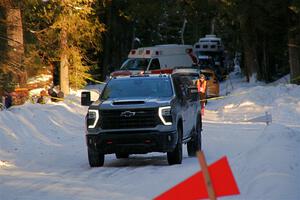 A Chevy Silverado pickup sweeps SS15, Agren-Hunters II.