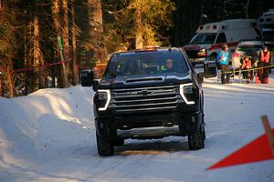 A Chevy Silverado pickup sweeps SS15, Agren-Hunters II.