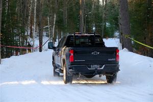 A Chevy Silverado pickup sweeps SS15, Agren-Hunters II.