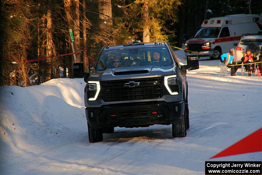A Chevy Silverado pickup sweeps SS15, Agren-Hunters II.
