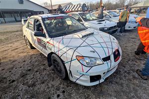 Ian McCarty / Hailey McCarty Subaru Impreza 2.5RS at Thursday night's RallyFest.